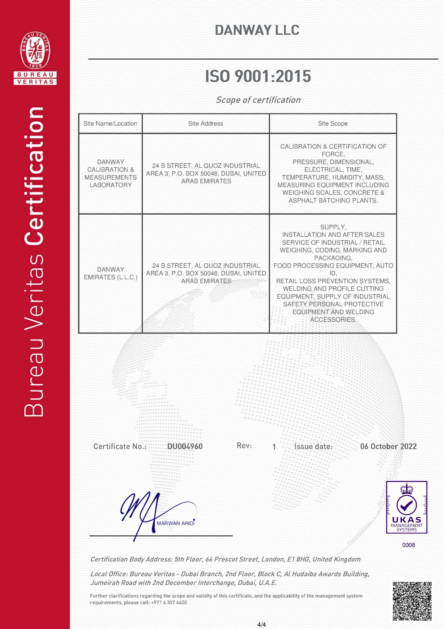 ISO45001:2015 Danway LLC, 4 of 4